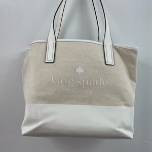 Kate Spade Two-Tone Canvas Triple Compartment